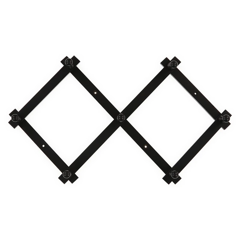Accordion Wall Hooks Rack w/ 7 Pegs