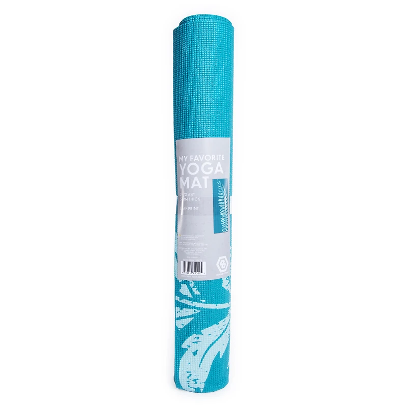 Series-8 Fitness™ 5Mm Thick Designer Yoga Mat 24in x 68in - Leaf Print