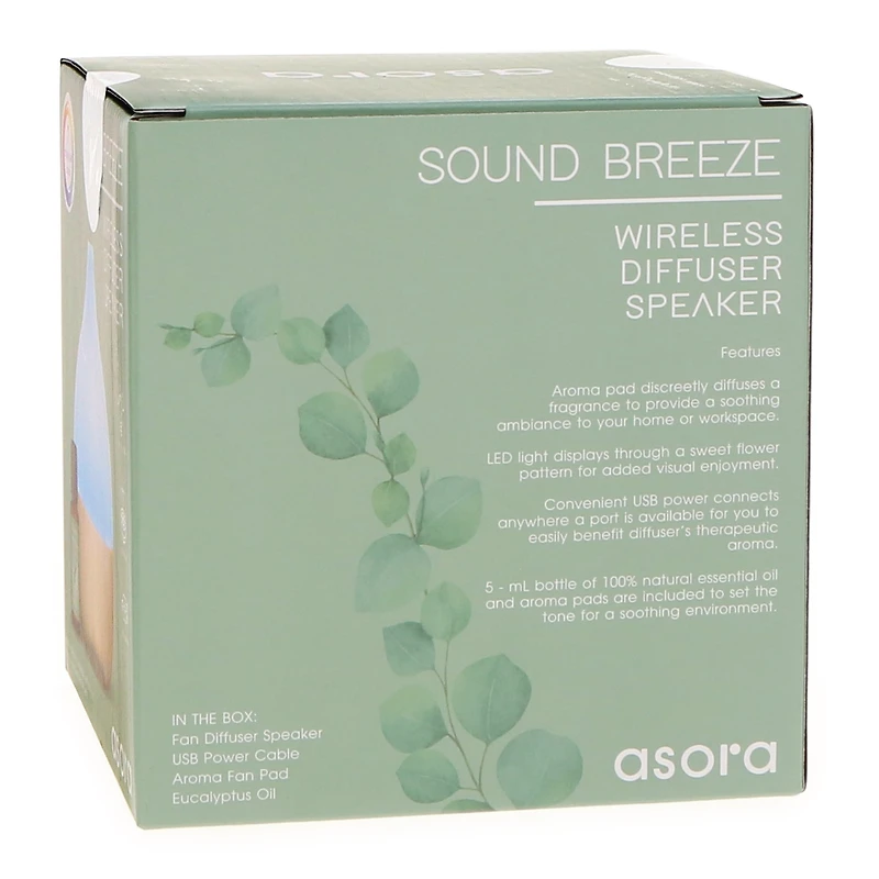 Asora Sound Breeze Diffuser & LED Bluetooth® Speaker