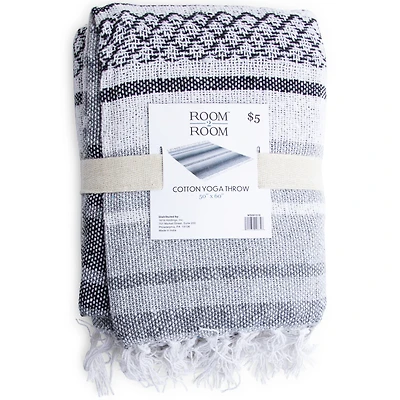 Cotton Yoga Throw Blanket 50in x 60in