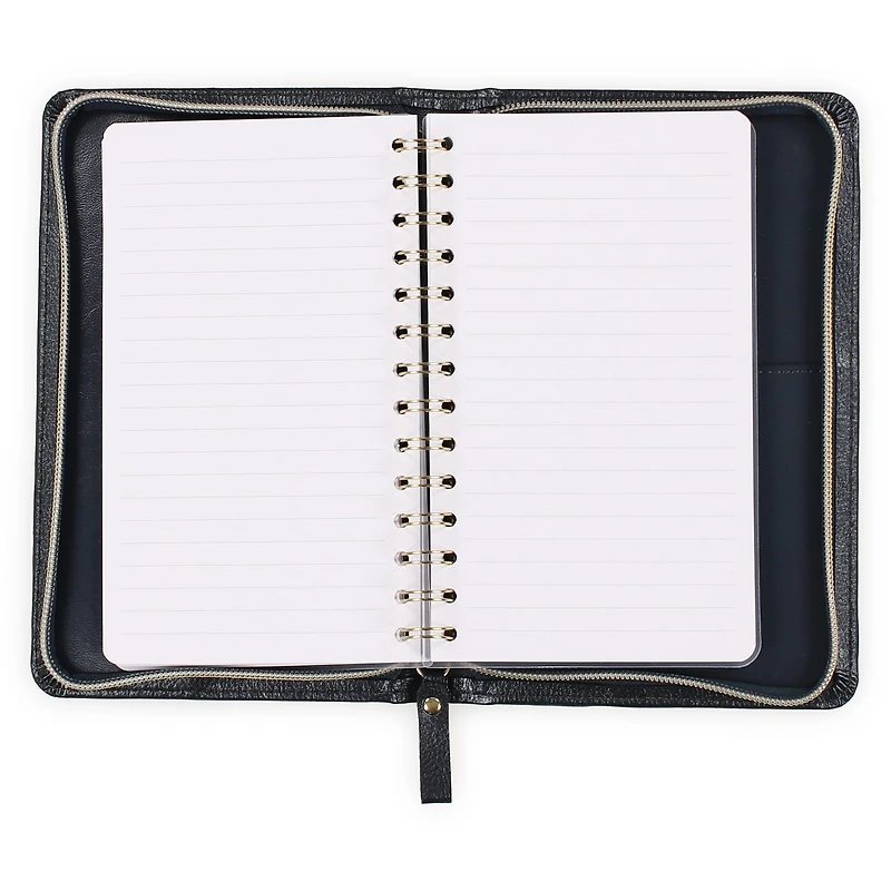 Faux Leather Padded Zipper Journal