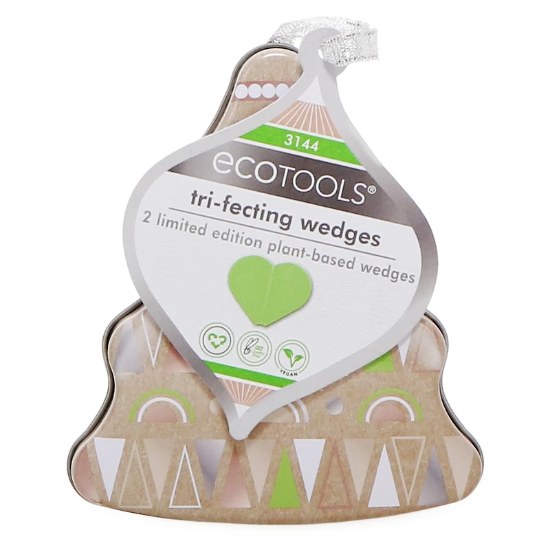Ecotools® Plant-Based Tri-Fecting Makeup Wedges 2-Count w/ Tin