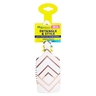Marble Geometric Paddle Hair Brush