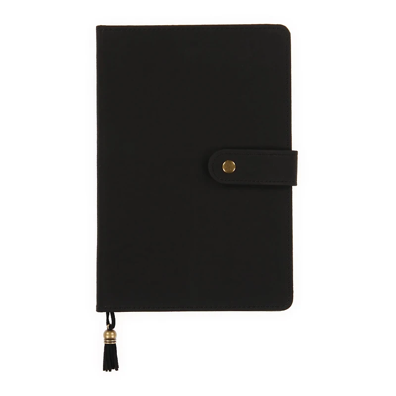 Suede Journal With Snap Closure & Bookmark