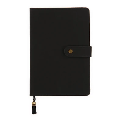 Suede Journal With Snap Closure & Bookmark