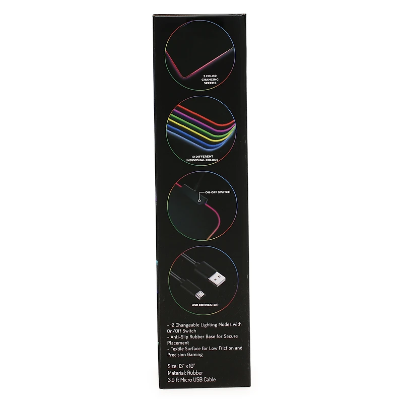 LED Gaming Mousepad 13in x 10in