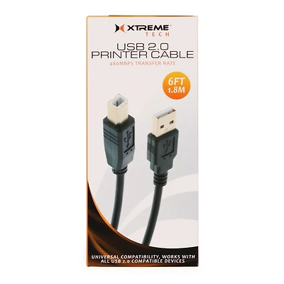 6ft USB 2.0 Printer Cable