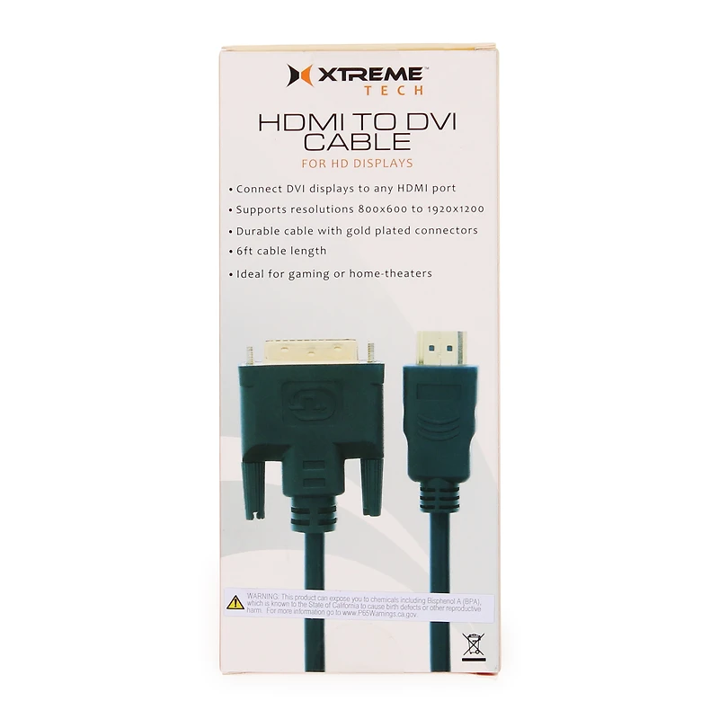 6ft Hdmi To Dvi Cable