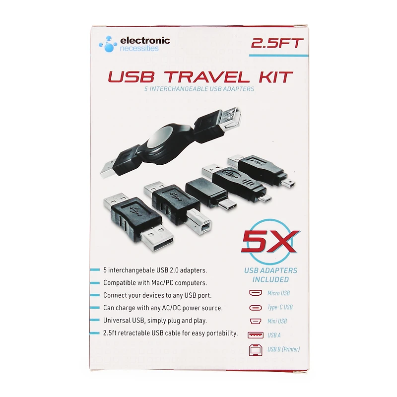 5-in-1 Universal USB Travel Kit