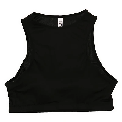 Juniors High-Neck Sports Bra - Black