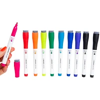 Dry Erase Markers With Built in Erasers 10-Pack