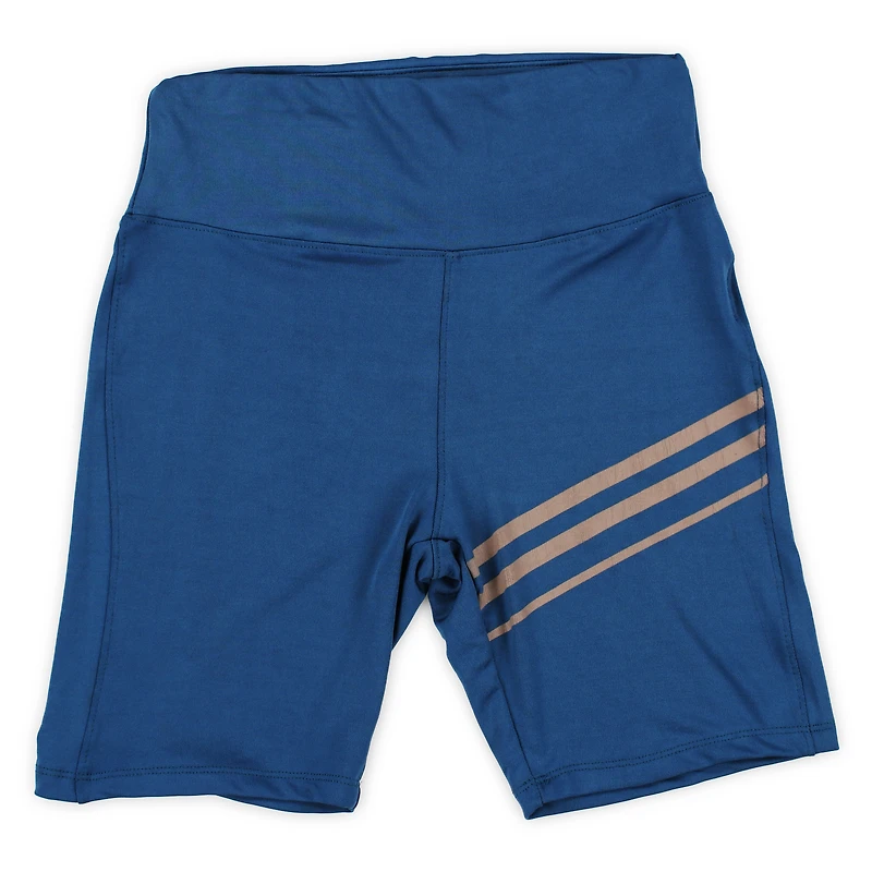 Series-8 Fitness™ Juniors Bike Shorts - Blue w/ Stripes