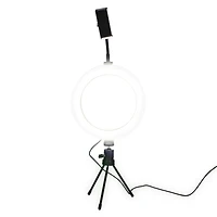 Deluxe 8in Studio Ring Light Phone Mount With inline Remote