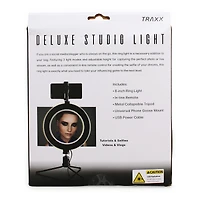 Deluxe 8in Studio Ring Light Phone Mount With inline Remote