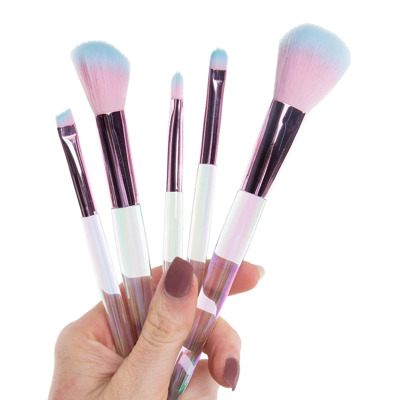 Makeup Brushes & Glitter Pouch 6-Piece Set