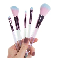 Makeup Brushes & Glitter Pouch 6-Piece Set