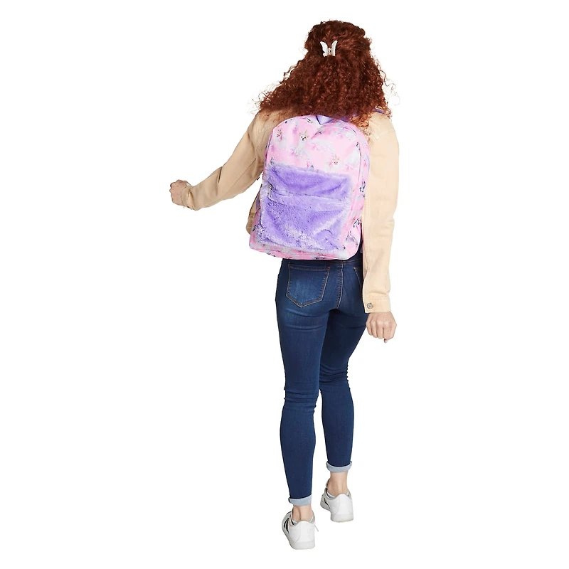 Unicorn Backpack w/ Faux Fur Pocket