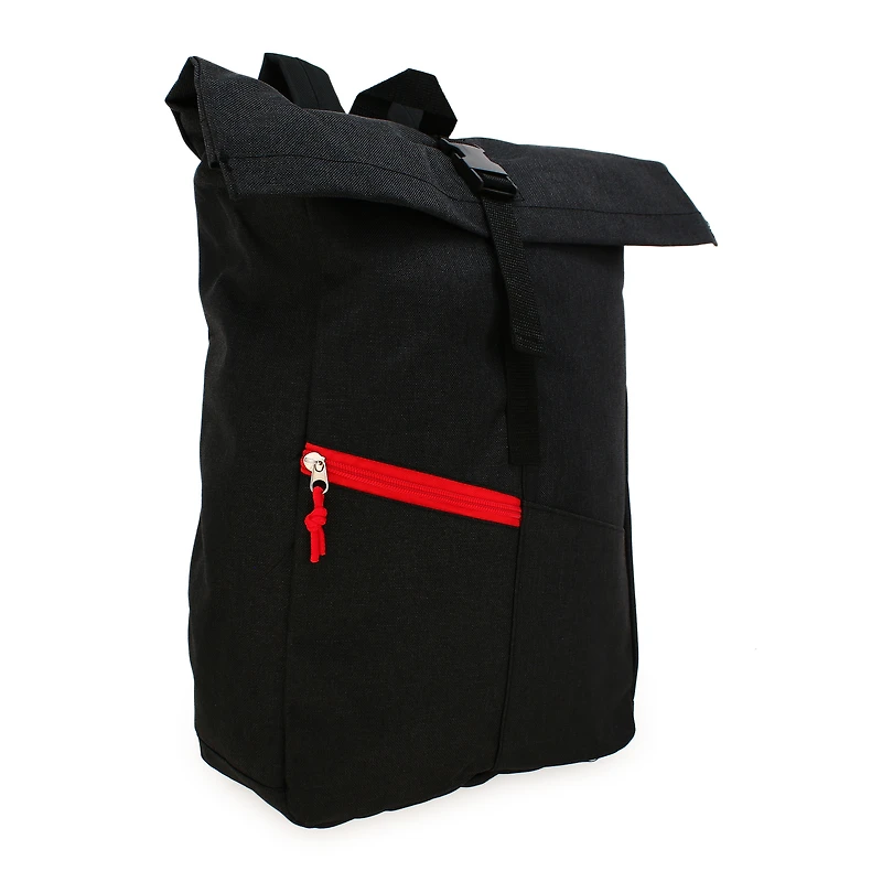 Black Roll Top Backpack 16in