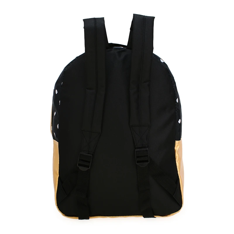 Black & White Polka Dot Backpack 16in