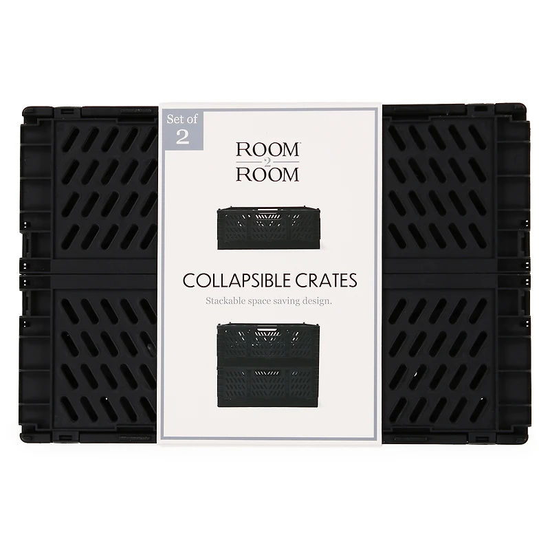 2-Count Collapsible Crate Storage Bins 8in x 12in