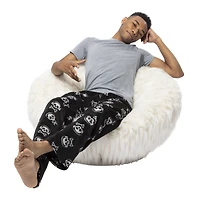 Young Men's Plush Lounge Pants - Skull w/ Headphones