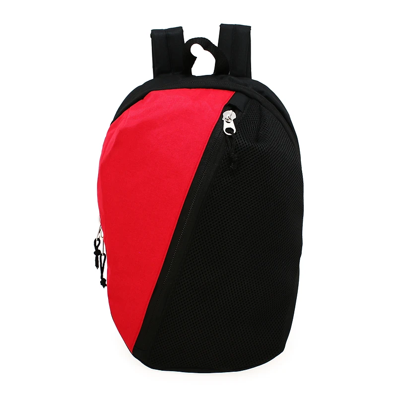 Asymmetrical Backpack With Tablet Pocket 16in - Red/Black