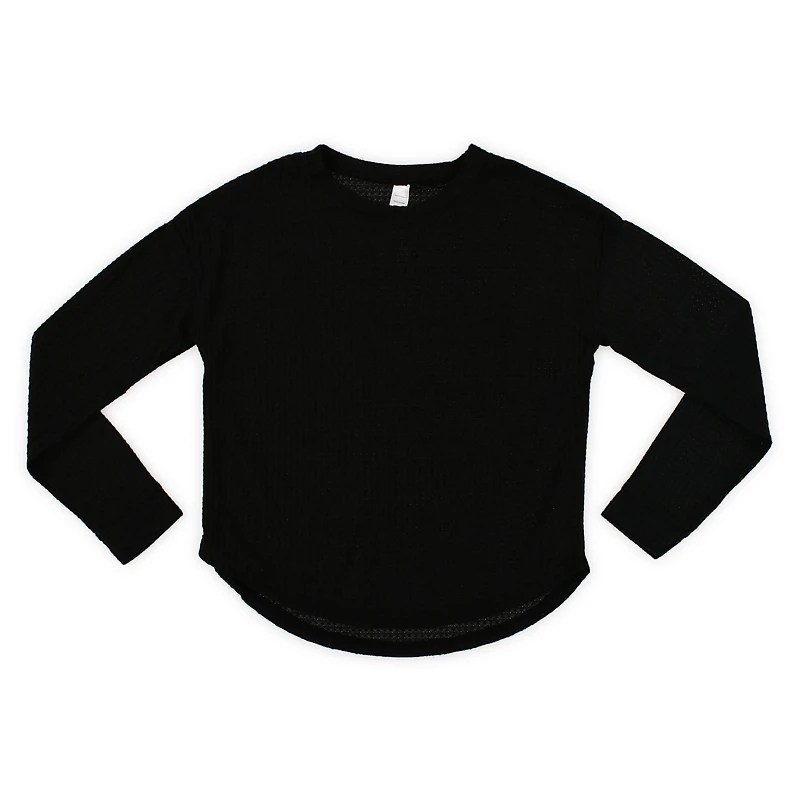Juniors Waffle Knit Lounge Top