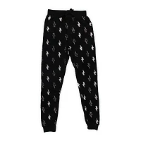Juniors Plush Joggers - Black w/ Metallic Foil Lightning