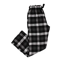 Young Men's Black & White Buffalo Plaid Flannel Lounge Pants