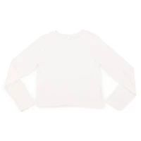 Juniors Long Sleeve Crop Top - White
