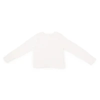 Juniors Long Sleeve Crop Top - White