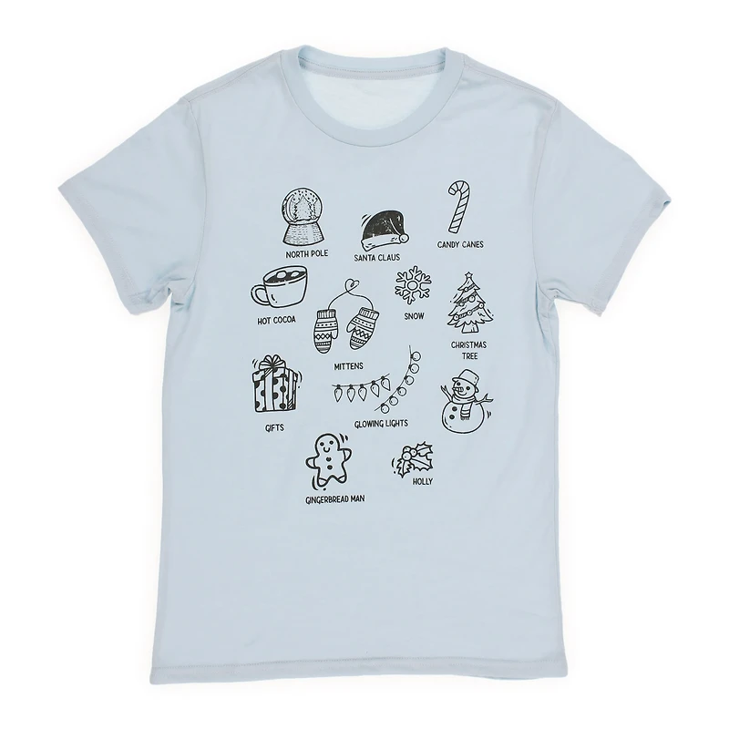 Cartoon Christmas Icons Graphic Tee