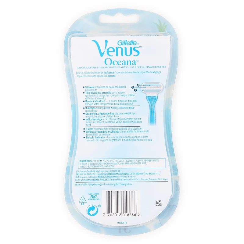 Gillette® Venus® Oceana® Razors 3-Count