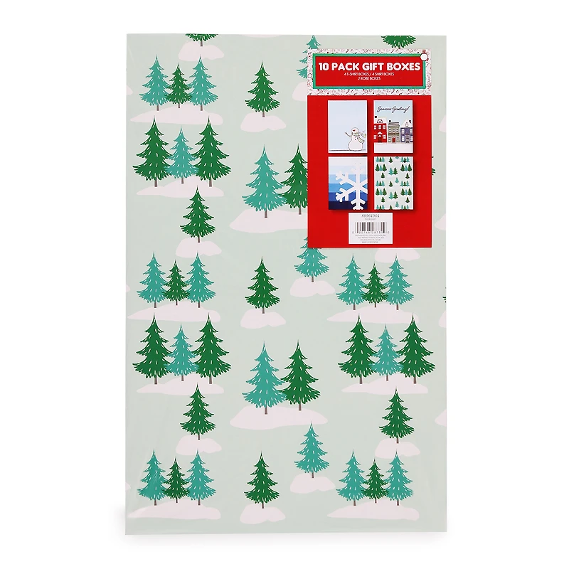 Holiday Gift Boxes 10-Pack - Traditional Christmas