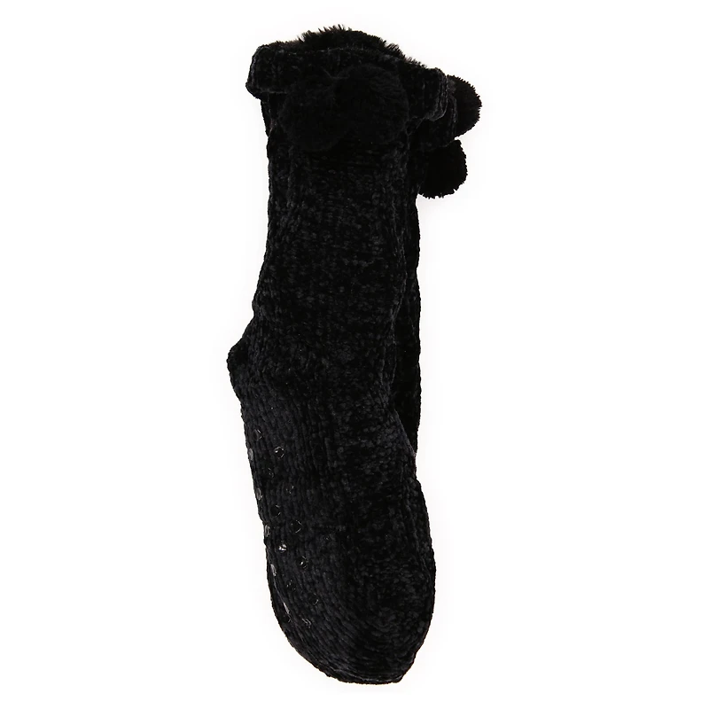 Chenille & Faux Fur Cabin Socks