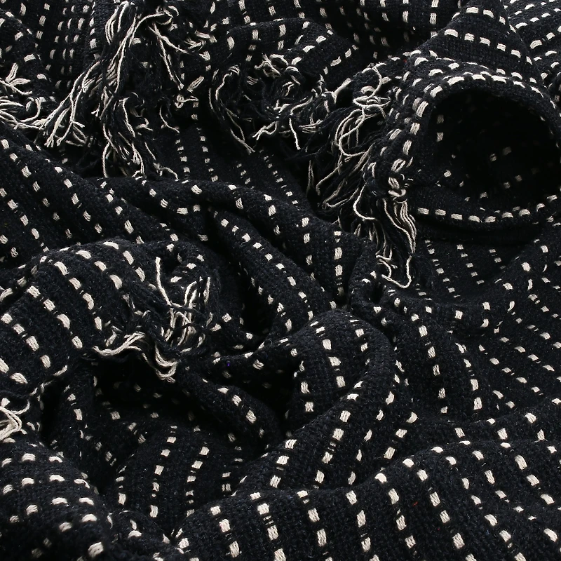 Contrast Stripe Throw Blanket 50in x 60in