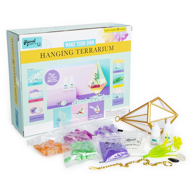 Make Your Own Hanging Terrarium w/ Crystals Kit