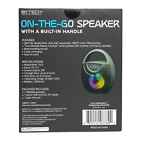 Top Handle On-The-Go Portable Speaker w/ Bluetooth®, Fm Radio, Mic, LED Lights