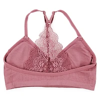 Lace T-Back Bralette - Mauve