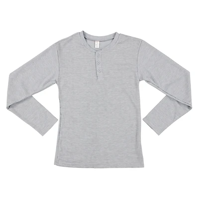 Young Men's Thermal Henley Shirt - Heather Gray