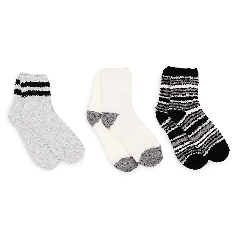 Fuzzy Slipper Socks 3-Pair Multipack
