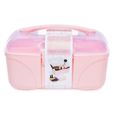 Storage Box With Flip-Top Lid - Pink