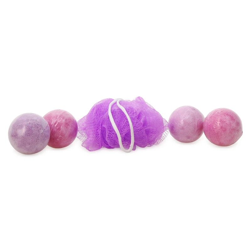 Crayola® Bath Bombs & Pouf 5-Piece Set, Pinks