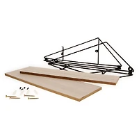 2-Tier Metal Bracket Wall Shelf 13.6in