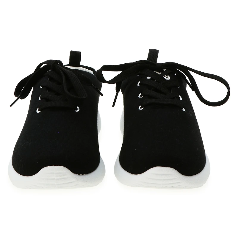 Ladies Black Jersey Fabric Sneakers