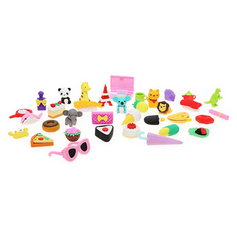 Cute 3D Erasers Set 35-Count