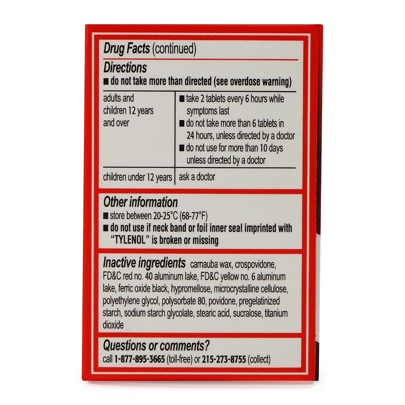 Extra Strength Tylenol® Acetaminophen 500Mg, 24 Coated Tablets