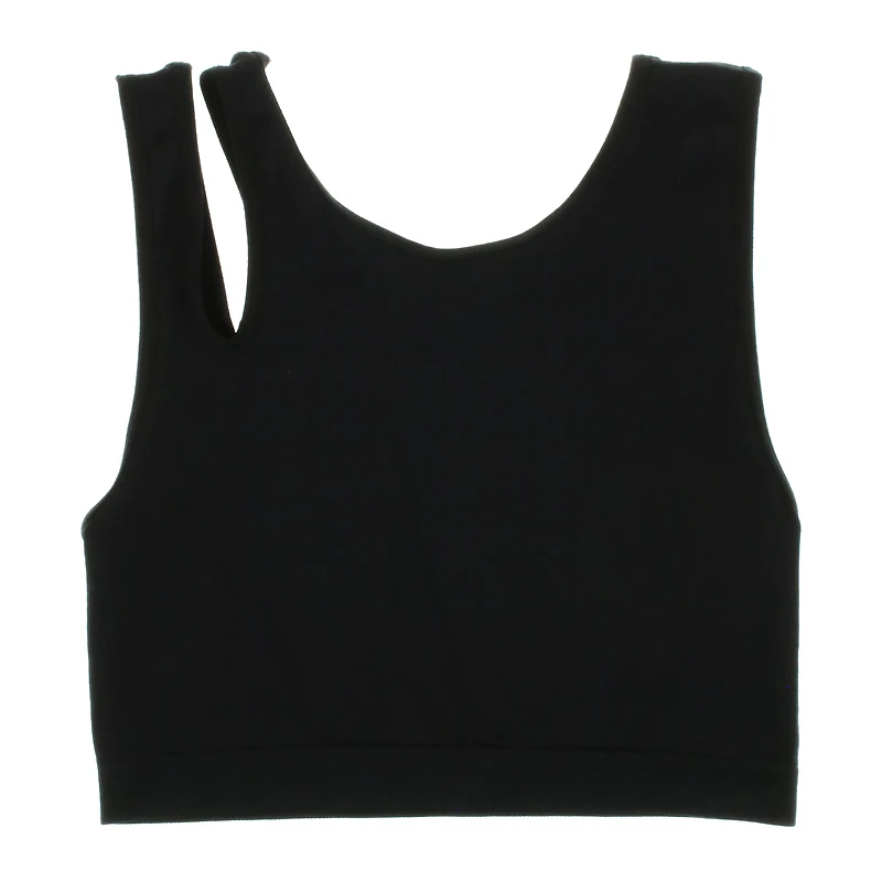 Black Cutout Shoulder Sports Bra