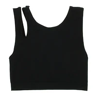 Black Cutout Shoulder Sports Bra