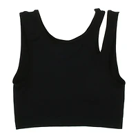 Black Cutout Shoulder Sports Bra
